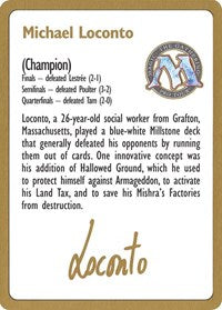 1996 Michael Loconto Biography Card [World Championship Decks] | North Game Den