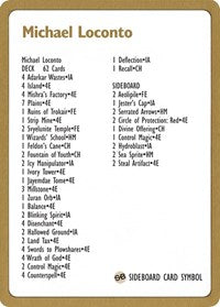 1996 Michael Loconto Decklist Card [World Championship Decks] | North Game Den