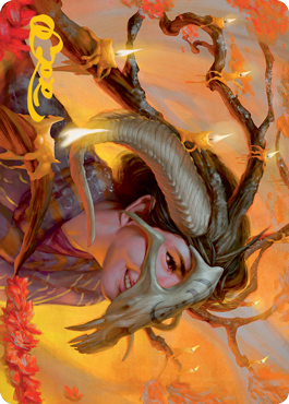Hedgewitch's Mask Art Card (Gold-Stamped Signature) [Innistrad: Midnight Hunt Art Series] | North Game Den