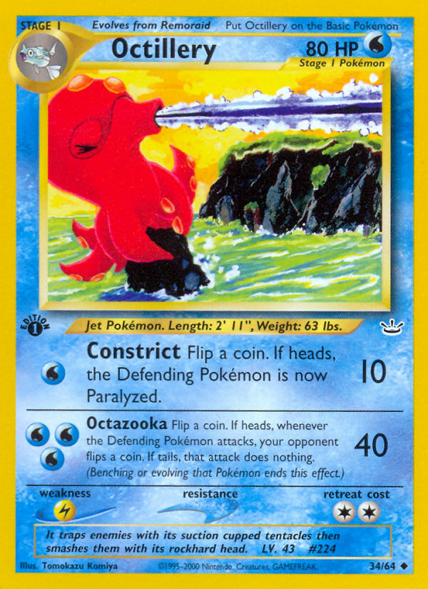 Octillery (34/64) [Neo Revelation 1st Edition] | North Game Den