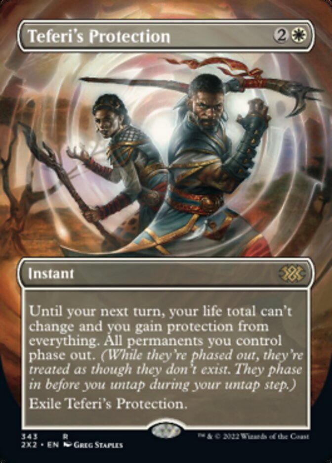 Teferi's Protection (Borderless Alternate Art) [Double Masters 2022] | North Game Den