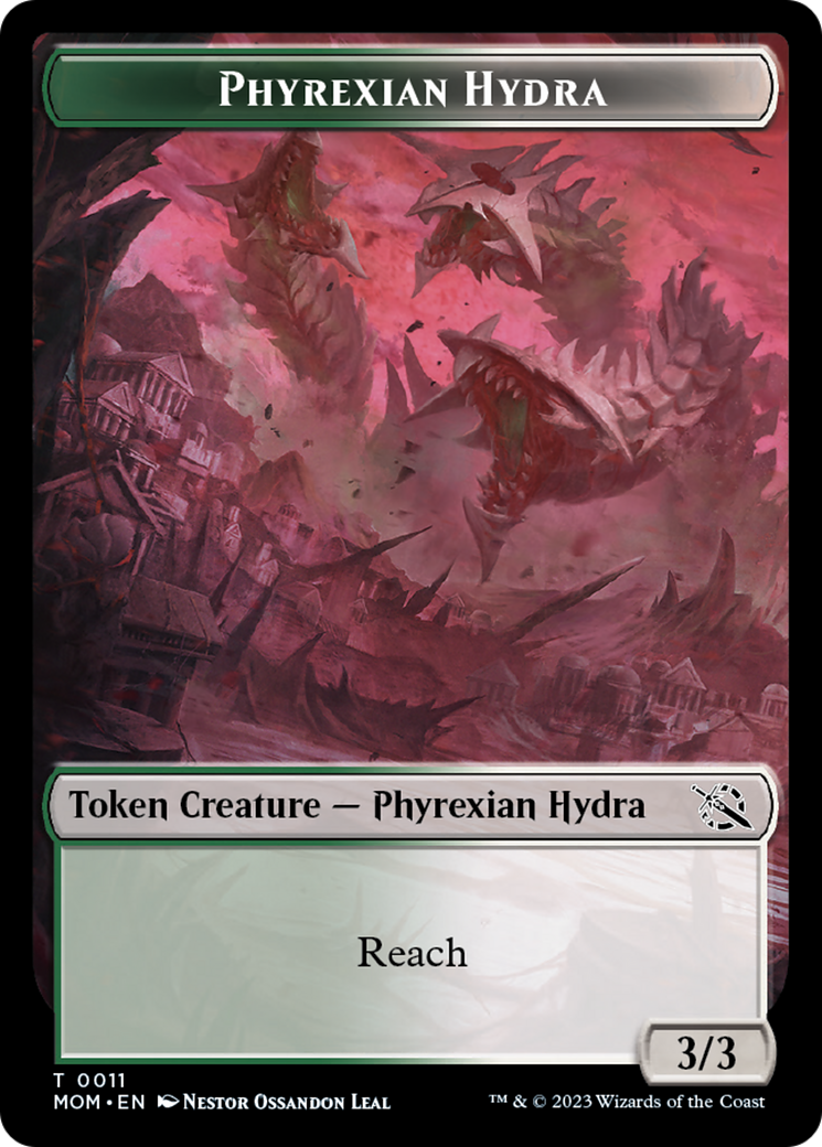Monk // Phyrexian Hydra (11) Double-Sided Token [March of the Machine Tokens] | North Game Den