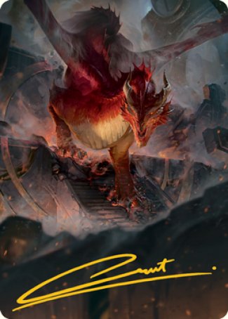 Red Dragon Art Card (Gold-Stamped Signature) [Dungeons & Dragons: Adventures in the Forgotten Realms Art Series] | North Game Den