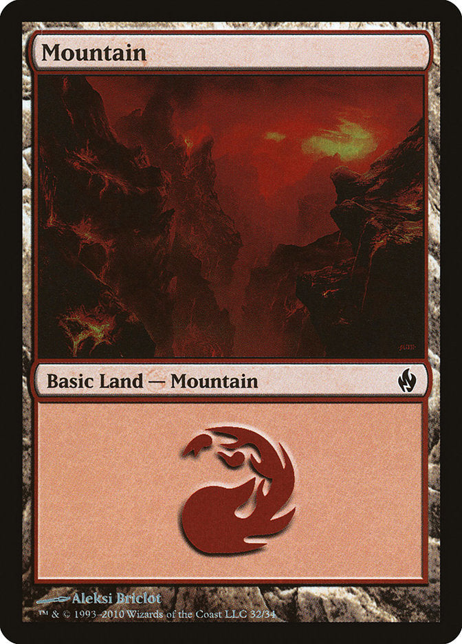 Mountain (32) [Premium Deck Series: Fire and Lightning] | North Game Den