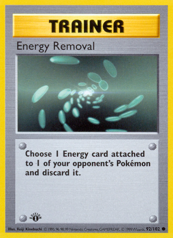 Energy Removal (92/102) (Shadowless) [Base Set 1st Edition] | North Game Den