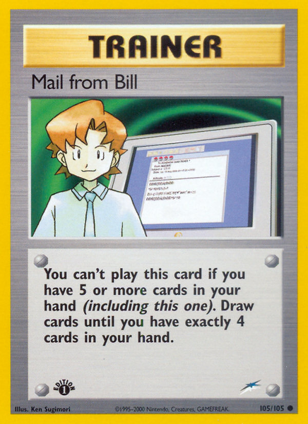 Mail from Bill (105/105) [Neo Destiny 1st Edition] | North Game Den