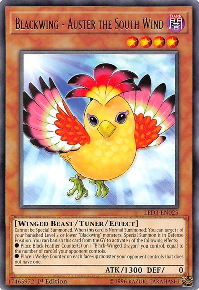Blackwing - Auster the South Wind [LED3-EN025] Rare | North Game Den