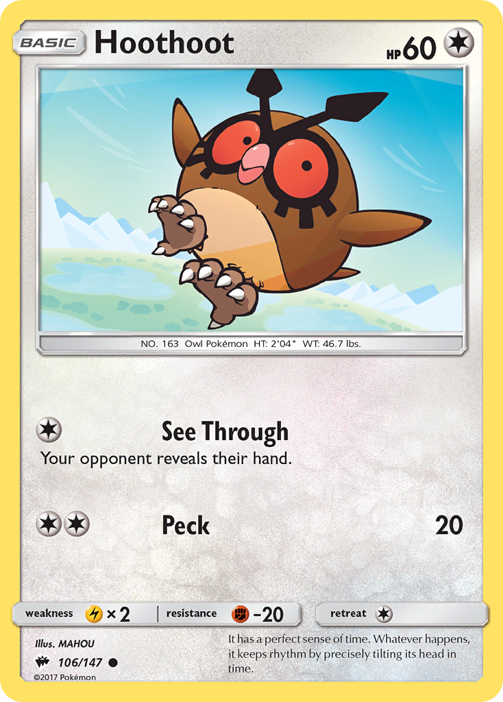 Hoothoot (106/147) [Sun & Moon: Burning Shadows] | North Game Den