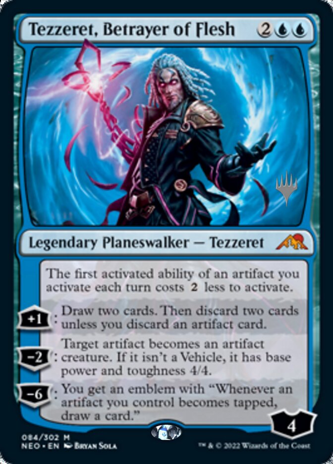 Tezzeret, Betrayer of Flesh (Promo Pack) [Kamigawa: Neon Dynasty Promos] | North Game Den