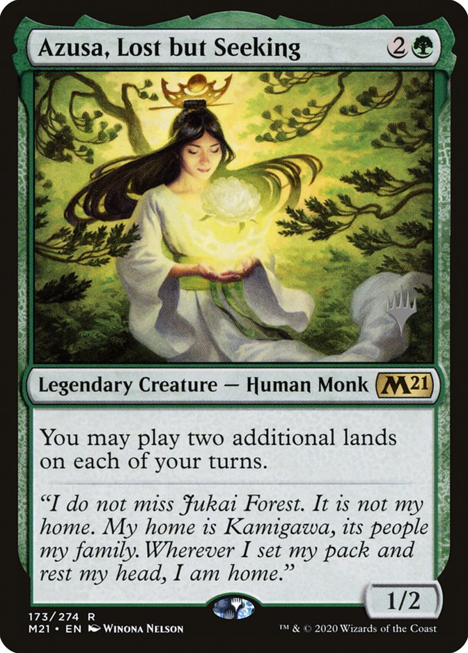 Azusa, Lost but Seeking (Promo Pack) [Core Set 2021 Promos] | North Game Den