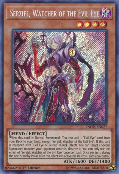 Serziel, Watcher of the Evil Eye [INCH-EN027] Secret Rare | North Game Den