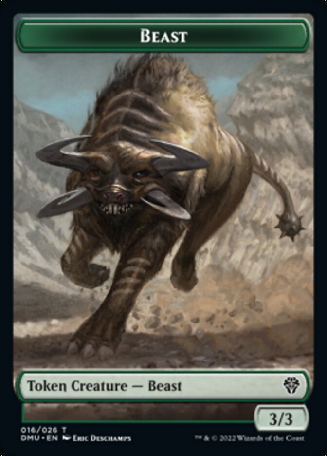 Saproling // Beast Double-sided Token [Dominaria United Tokens] | North Game Den