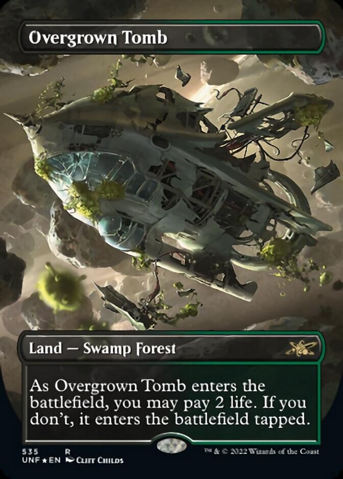 Overgrown Tomb (Borderless) (Galaxy Foil) [Unfinity] | North Game Den