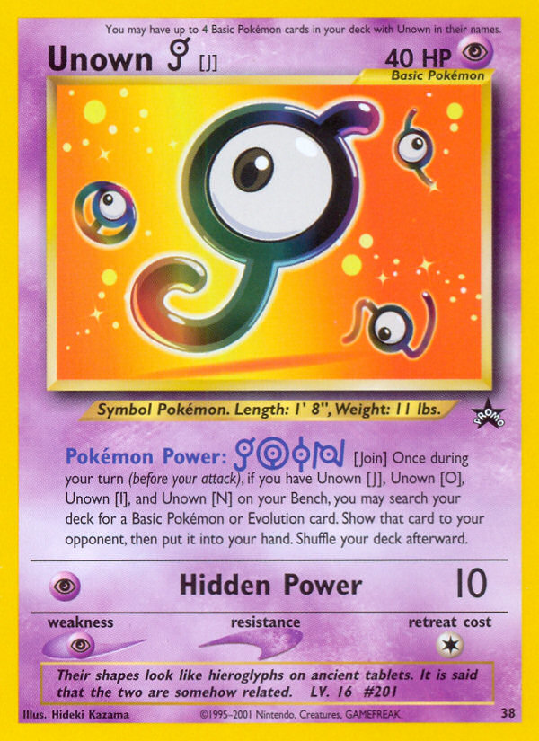 Unown [J] (38) [Wizards of the Coast: Black Star Promos] | North Game Den