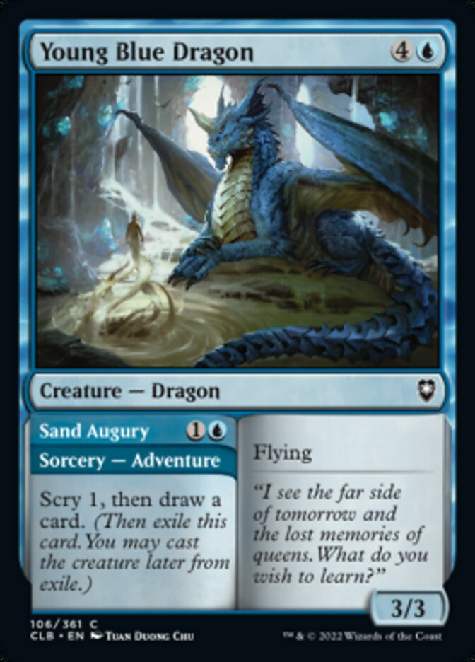 Young Blue Dragon // Sand Augury [Commander Legends: Battle for Baldur's Gate] | North Game Den