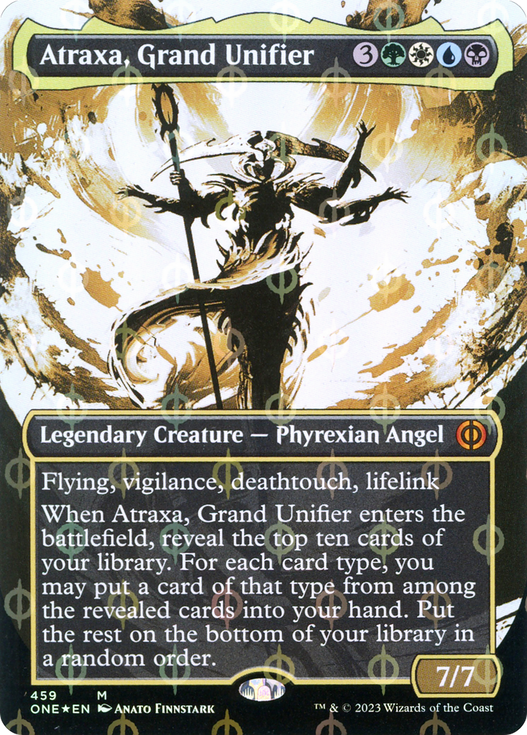 Atraxa, Grand Unifier (Borderless Ichor Step-and-Compleat Foil) [Phyrexia: All Will Be One] | North Game Den