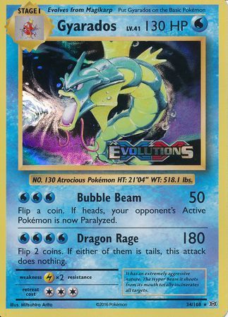 Gyarados (34/108) (XY Evolutions Prerelease) [XY: Black Star Promos] | North Game Den