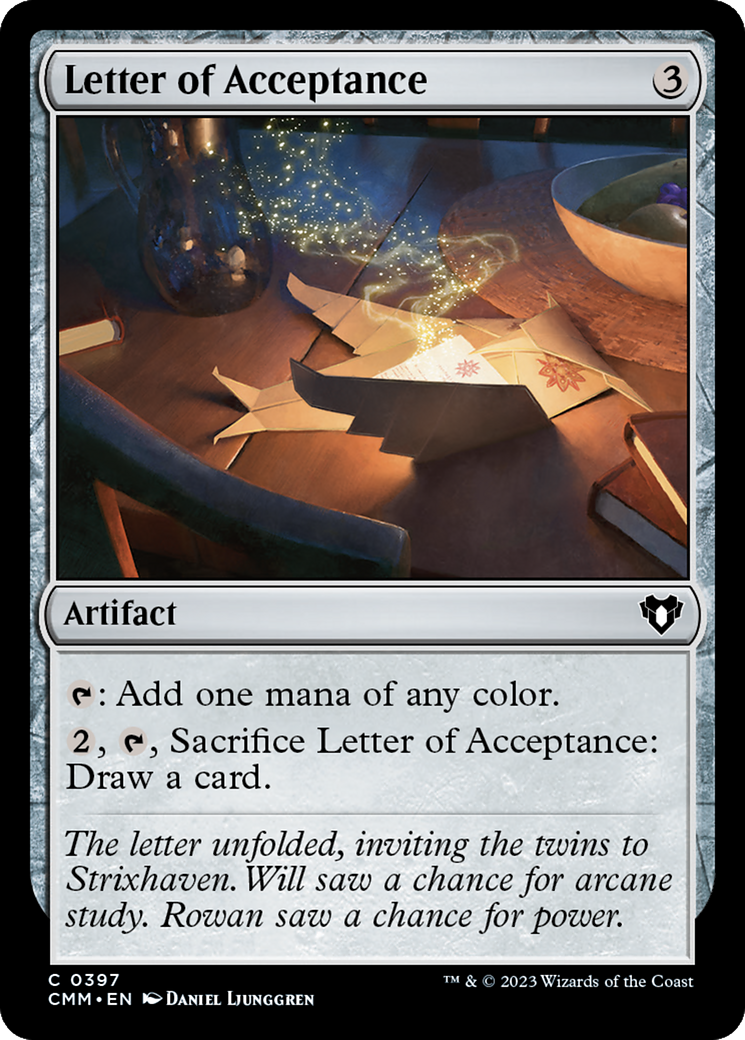 Letter of Acceptance [Commander Masters] | North Game Den