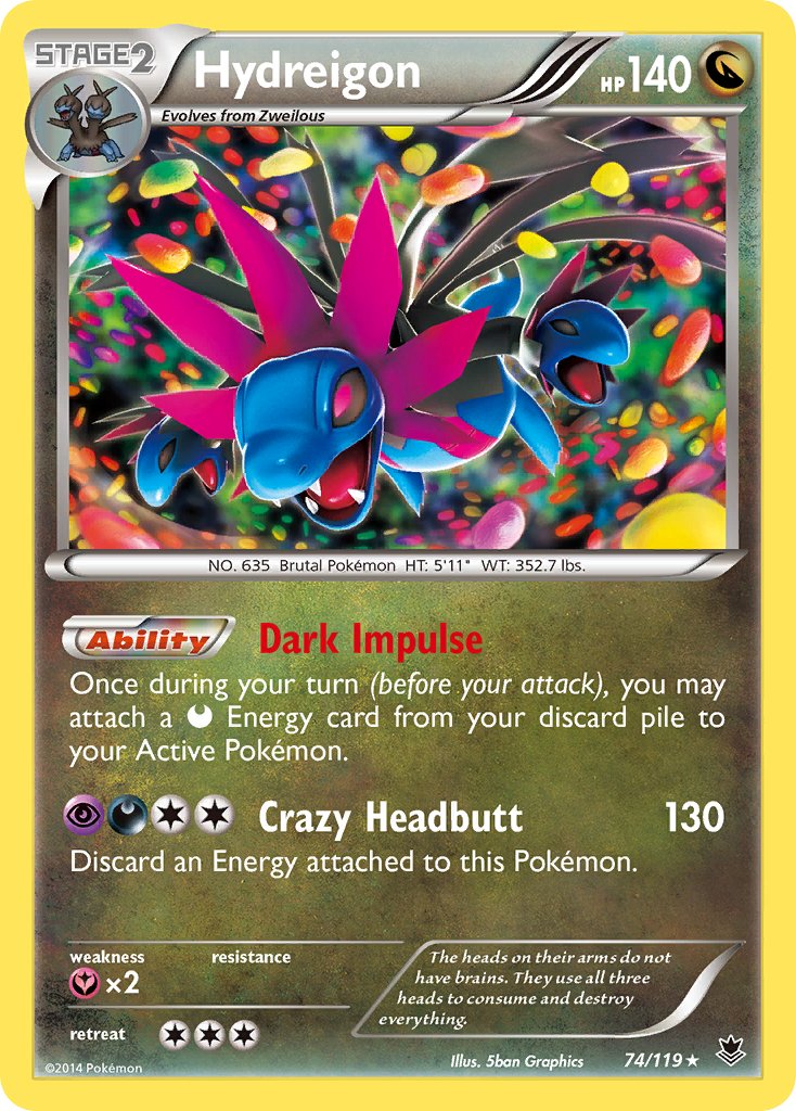 Hydreigon (74/119) (Cosmos Holo) (Blister Exclusive) [XY: Phantom Forces] | North Game Den