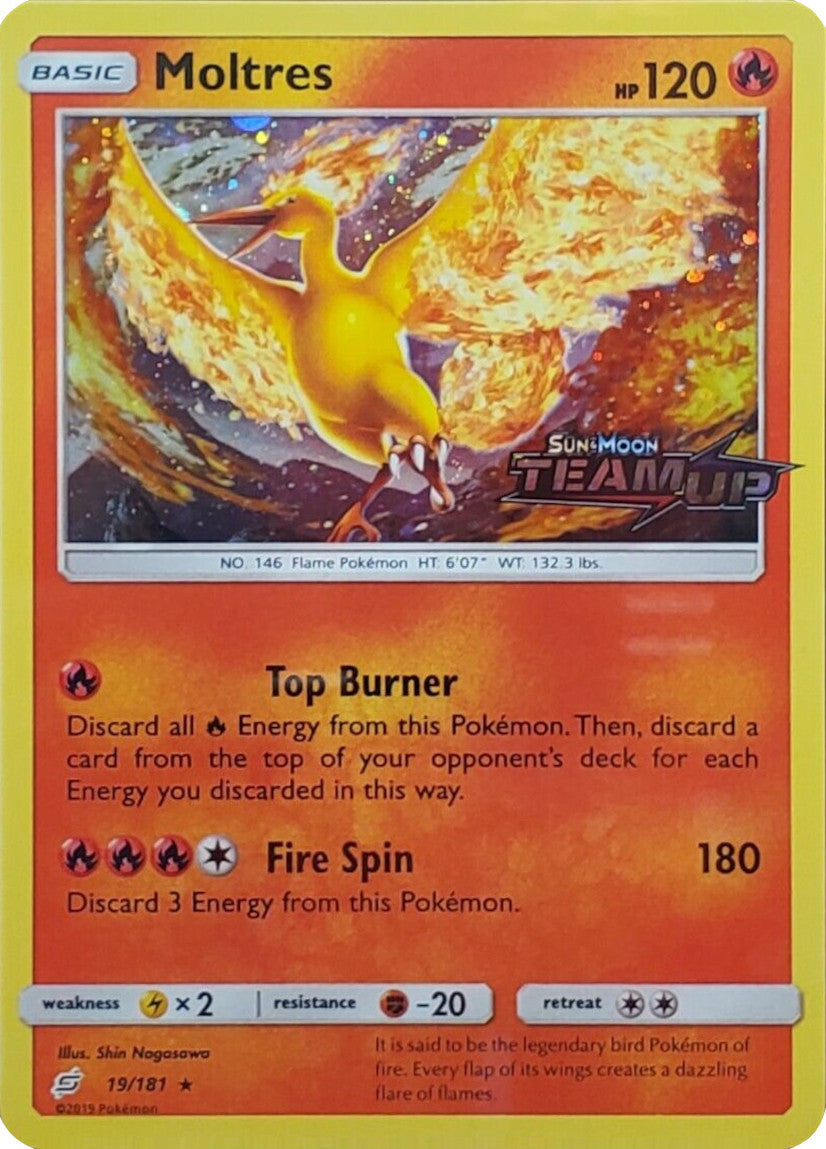 Moltres (19/181) (Stamped) [Sun & Moon: Team Up] | North Game Den