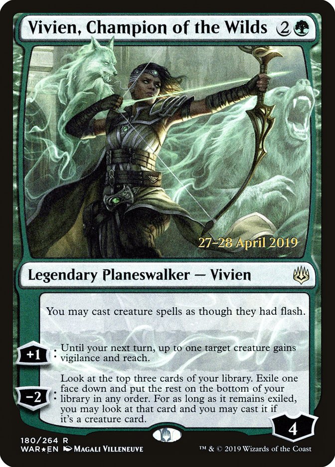 Vivien, Champion of the Wilds  [War of the Spark Prerelease Promos] | North Game Den