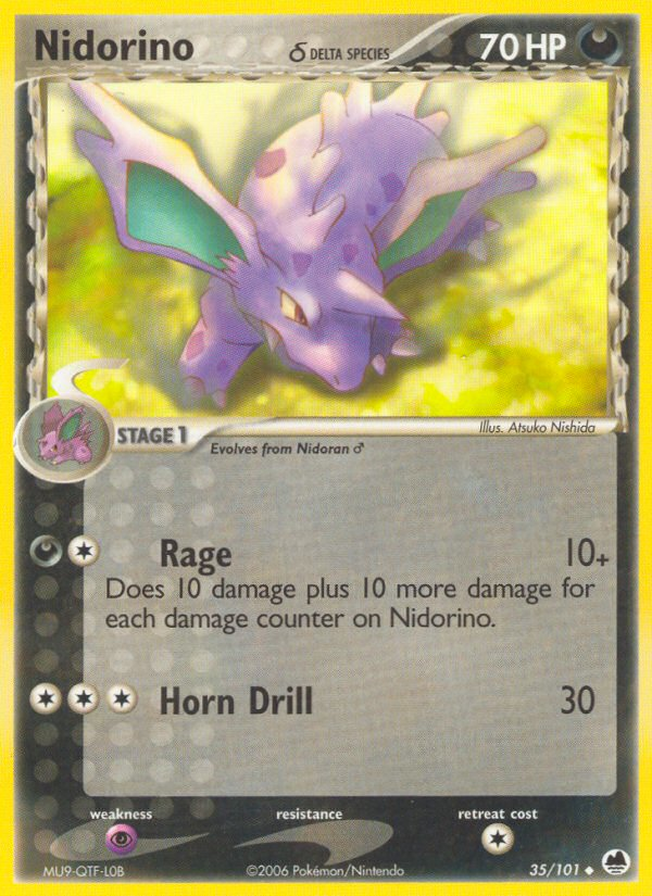 Nidorino (35/101) (Delta Species) [EX: Dragon Frontiers] | North Game Den