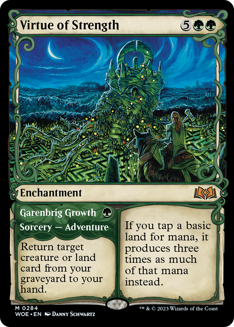 Virtue of Strength // Garenbrig Growth (Showcase) [Wilds of Eldraine] | North Game Den