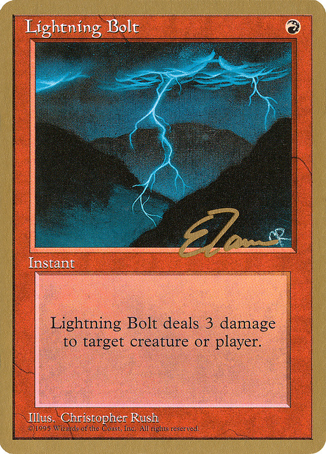 Lightning Bolt (Eric Tam) [Pro Tour Collector Set] | North Game Den