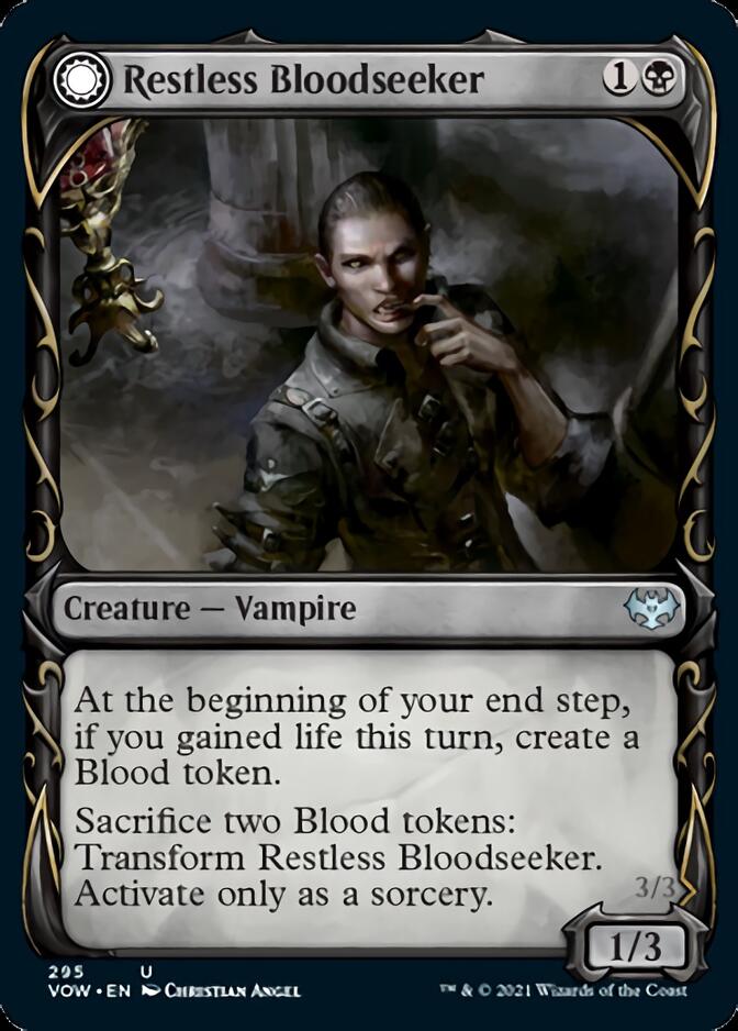 Restless Bloodseeker // Bloodsoaked Reveler (Showcase Fang Frame) [Innistrad: Crimson Vow] | North Game Den