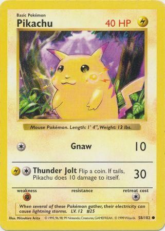 Pikachu (58/102) [Base Set Shadowless Unlimited] | North Game Den