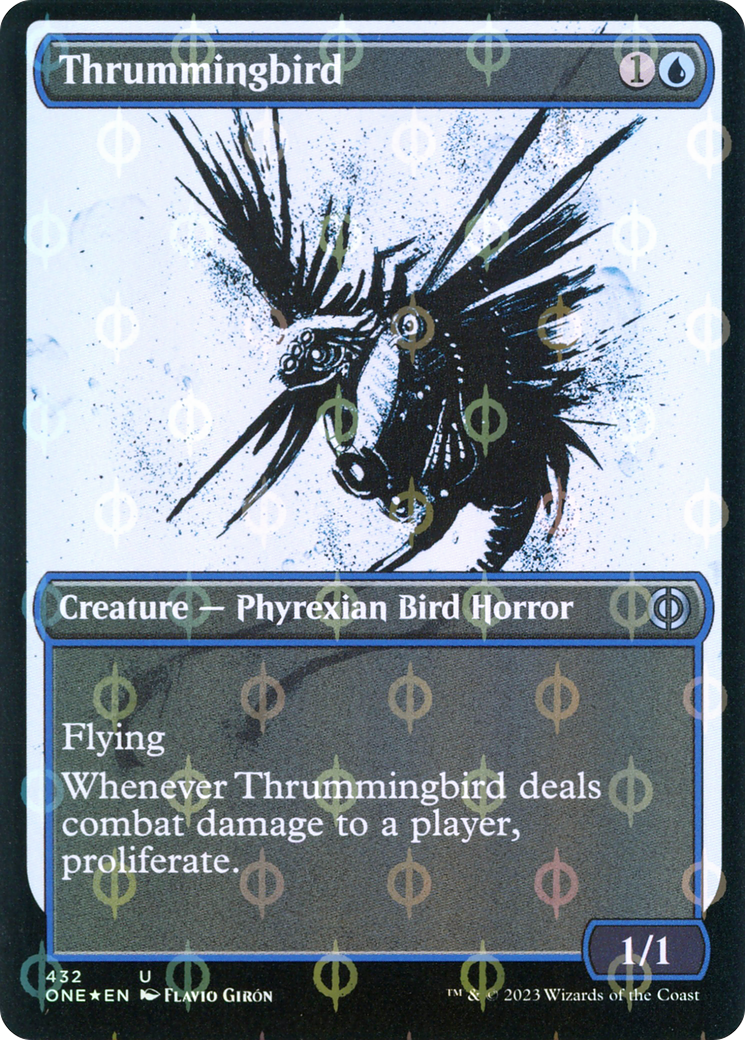 Thrummingbird (Showcase Ichor Step-and-Compleat Foil) [Phyrexia: All Will Be One] | North Game Den