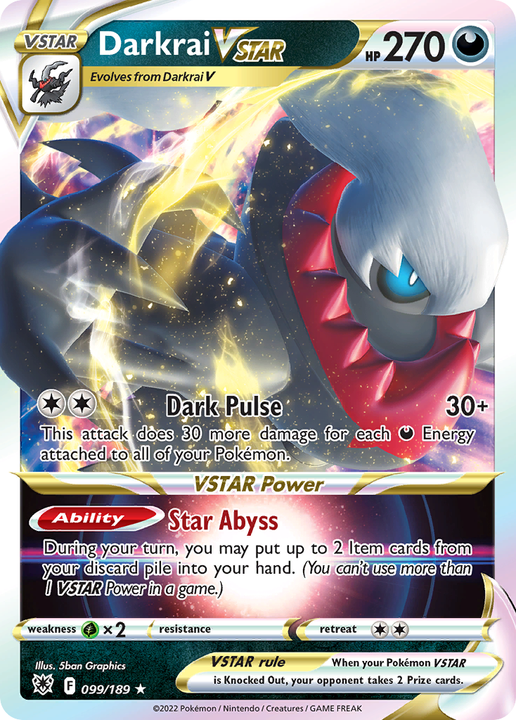 Darkrai VSTAR (099/189) (Jumbo Card) [Sword & Shield: Astral Radiance] | North Game Den