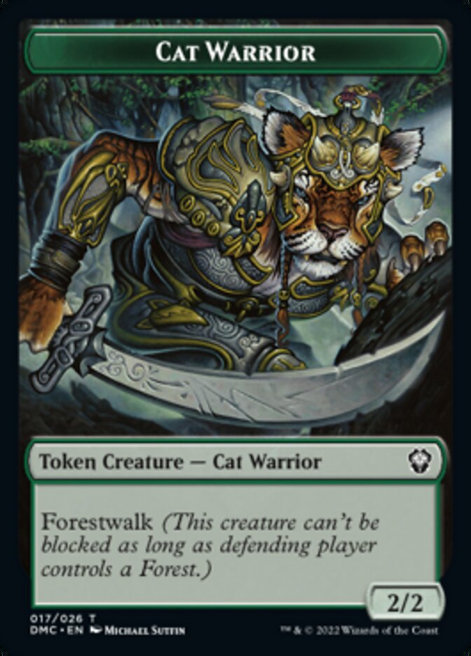 Saproling // Cat Warrior Double-sided Token [Dominaria United Tokens] | North Game Den