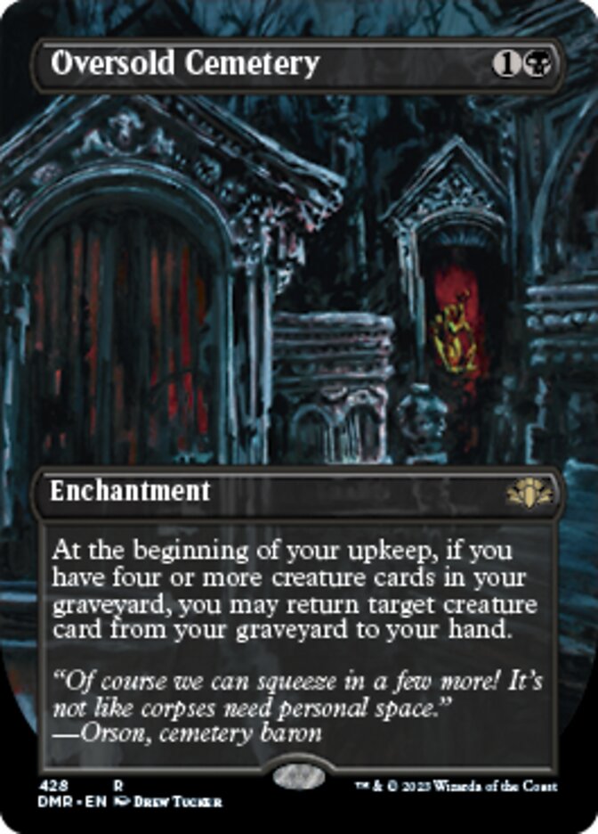 Oversold Cemetery (Borderless Alternate Art) [Dominaria Remastered] | North Game Den