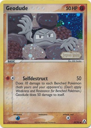 Geodude (53/92) (Stamped) [EX: Legend Maker] | North Game Den