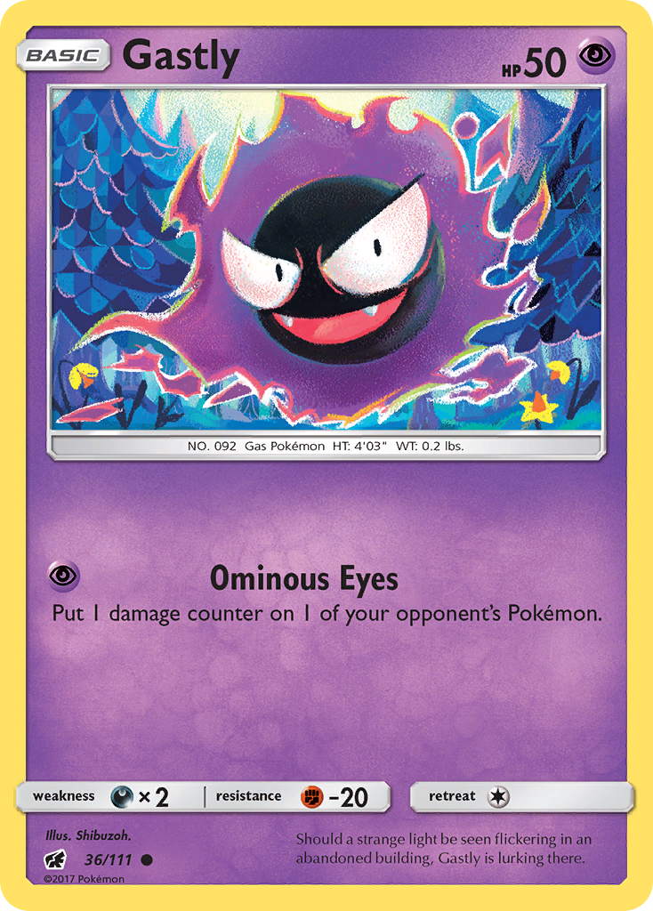 Gastly (36/111) [Sun & Moon: Crimson Invasion] | North Game Den