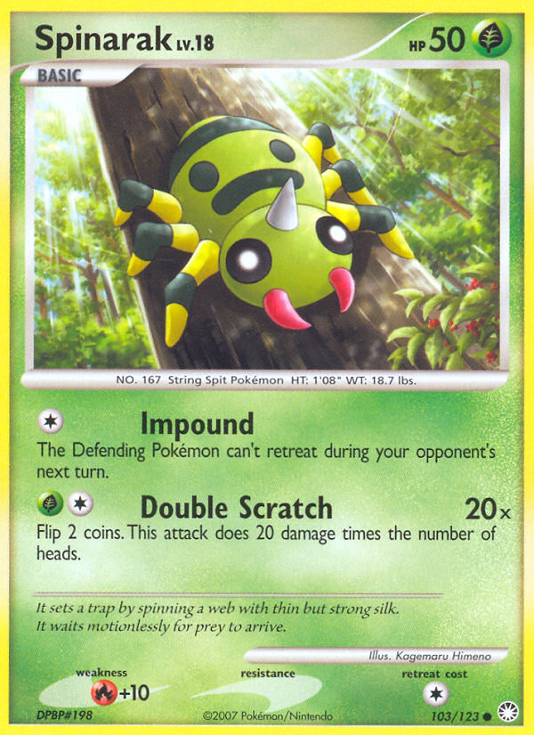 Spinarak (103/123) [Diamond & Pearl: Mysterious Treasures] | North Game Den