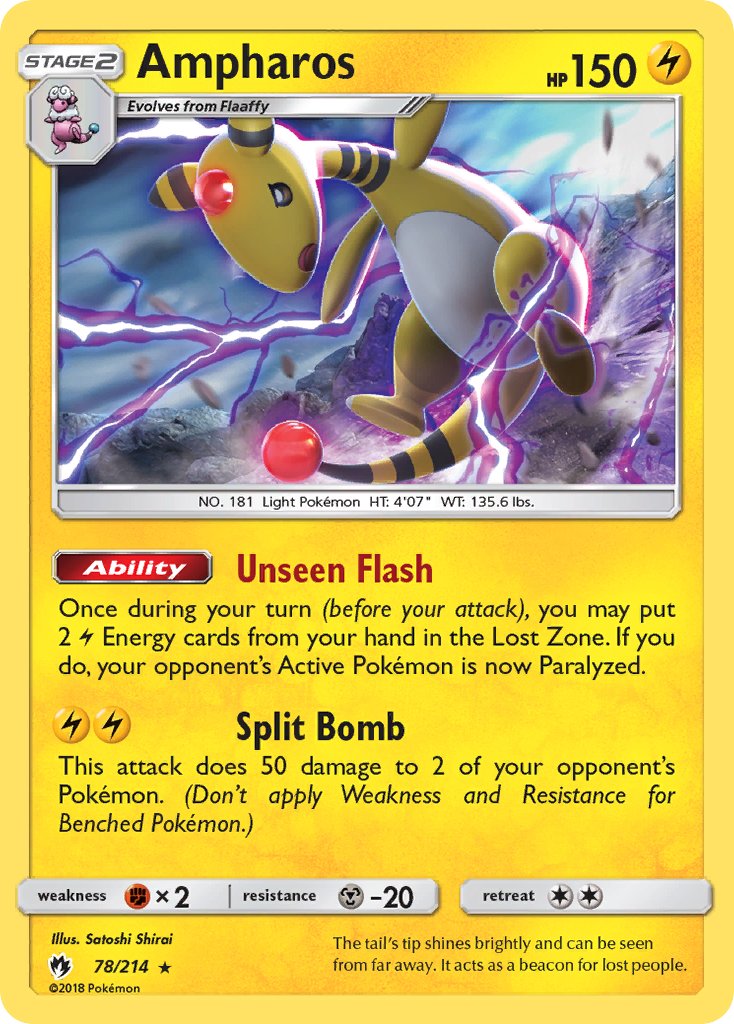 Ampharos (78/214) (Theme Deck Exclusive) [Sun & Moon: Lost Thunder] | North Game Den