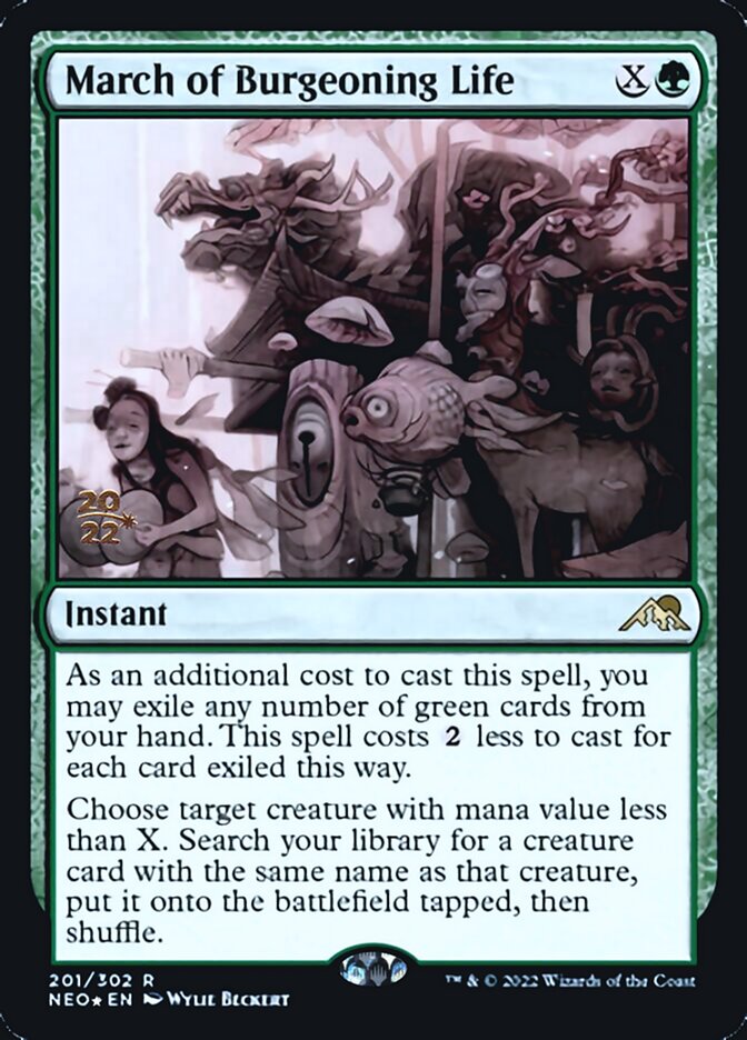 March of Burgeoning Life [Kamigawa: Neon Dynasty Prerelease Promos] | North Game Den