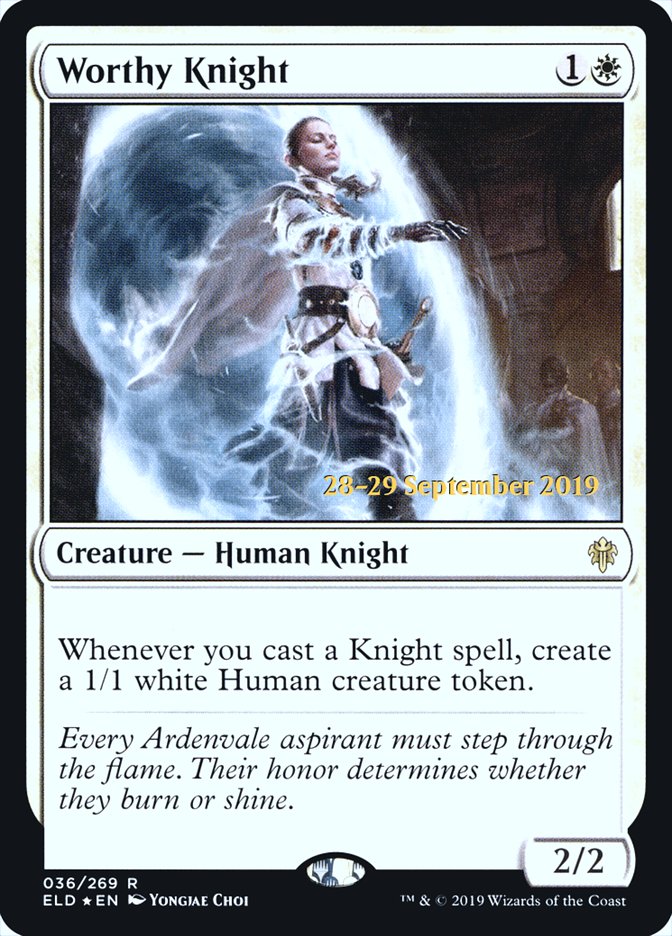 Worthy Knight  [Throne of Eldraine Prerelease Promos] | North Game Den