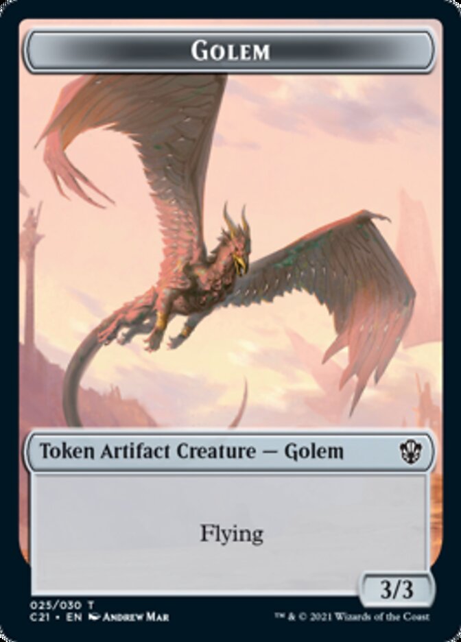 Golem (025) // Thopter Token [Commander 2021 Tokens] | North Game Den