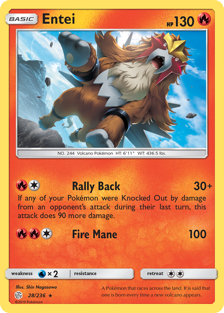 Entei (28/236) [Sun & Moon: Cosmic Eclipse] | North Game Den