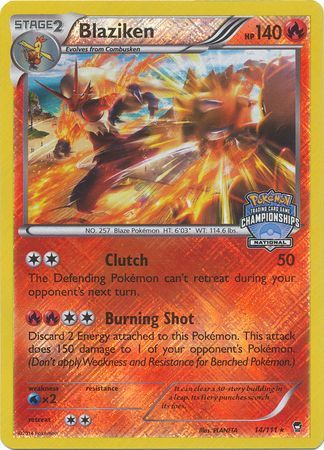 Blaziken (14/111) (National Championship Promo) [XY: Furious Fists] | North Game Den