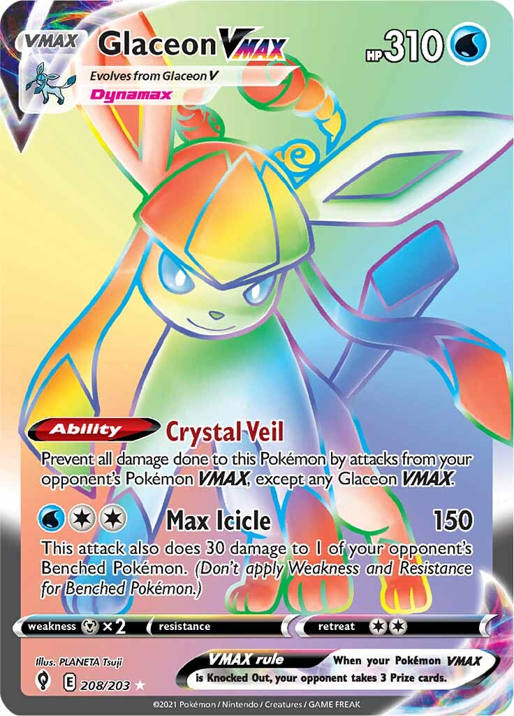 Glaceon VMAX (208/203) [Sword & Shield: Evolving Skies] | North Game Den