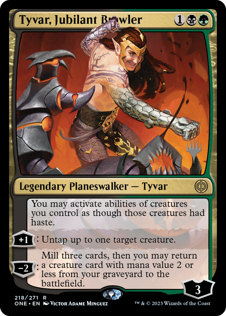 Tyvar, Jubilant Brawler (Promo Pack) [Phyrexia: All Will Be One Promos] | North Game Den