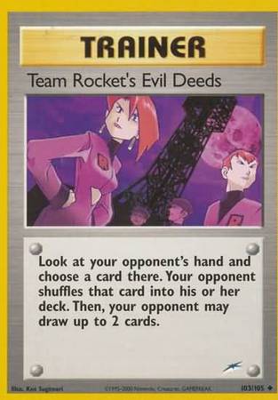 Team Rocket's Evil Deeds (103/105) [Neo Destiny Unlimited] | North Game Den