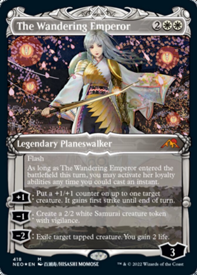 The Wandering Emperor (Showcase) (Foil Etched) [Kamigawa: Neon Dynasty] | North Game Den