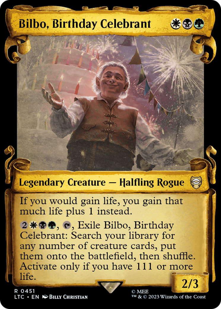 Bilbo, Birthday Celebrant [The Lord of the Rings: Tales of Middle-Earth Commander Showcase Scrolls] | North Game Den