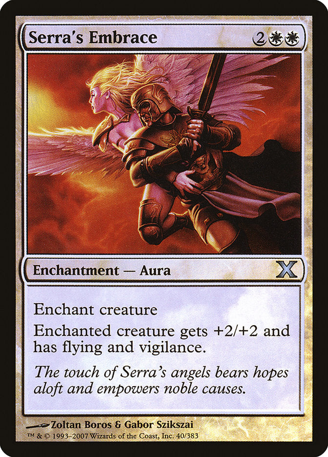 Serra's Embrace (Premium Foil) [Tenth Edition] | North Game Den