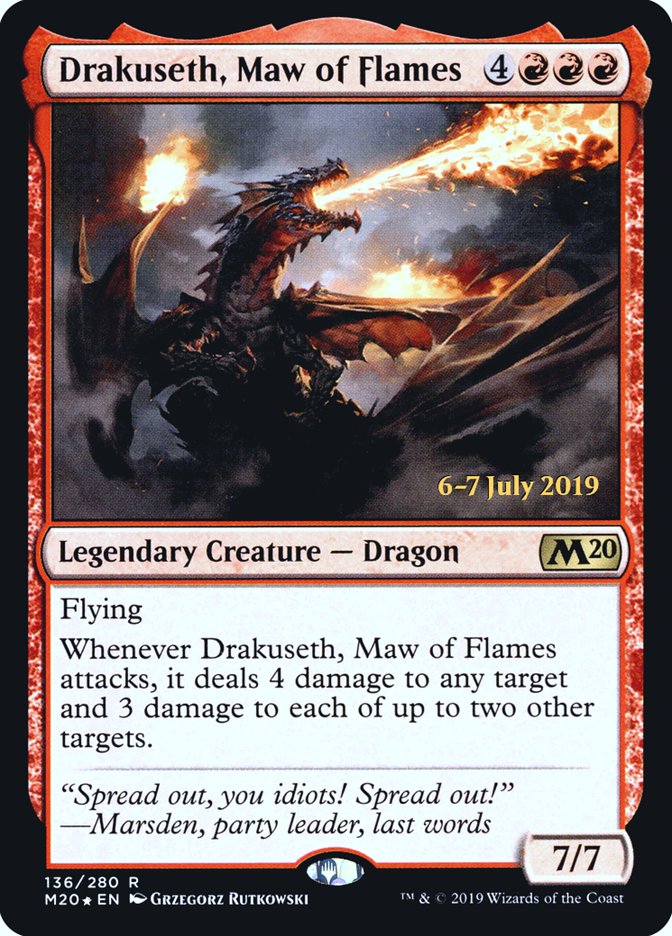 Drakuseth, Maw of Flames  [Core Set 2020 Prerelease Promos] | North Game Den